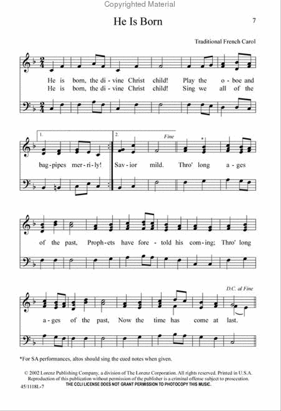 Let's Go Caroling Unison Choir scores gallery preview page 7