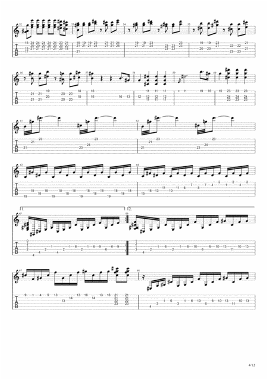 Moonlight Sonata - 3rd Movement guitar solo Classical Guitar scores gallery preview page 4