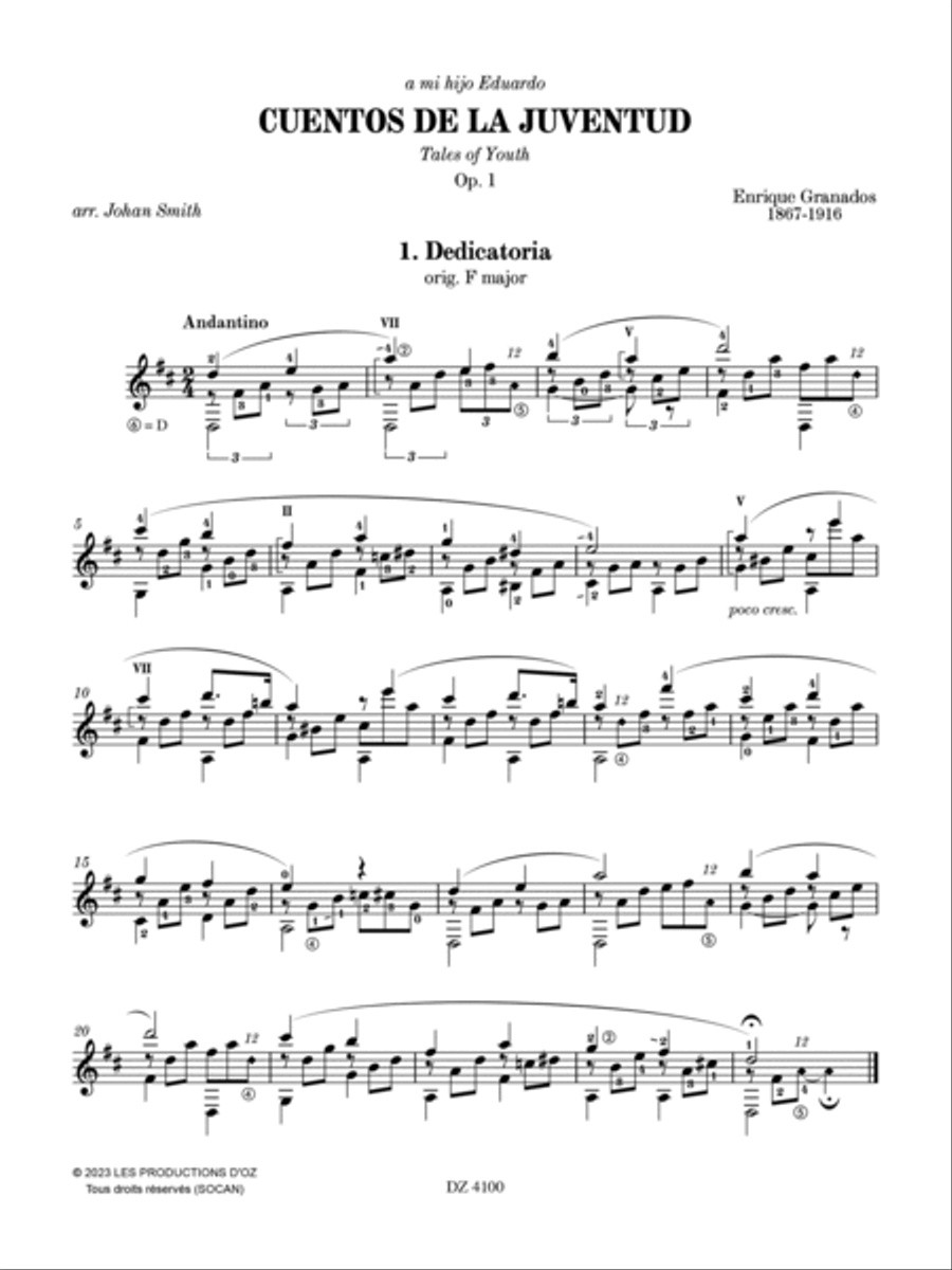 Cuentos de la Juventud, Op. 1 Classical Guitar scores gallery preview page 2