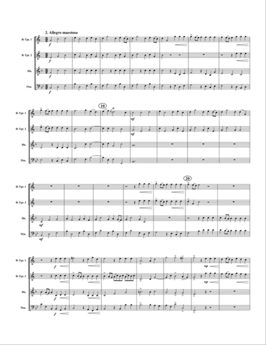Water Music Suite Brass Quartet scores gallery preview page 3