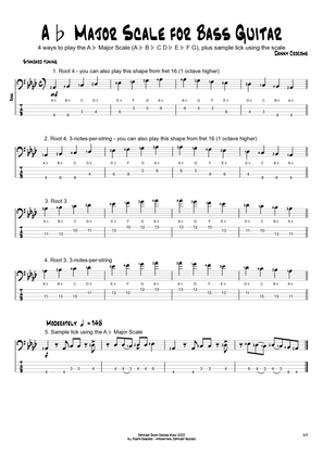 Ab Major Scale for Bass Guitar (4 Ways to Play)