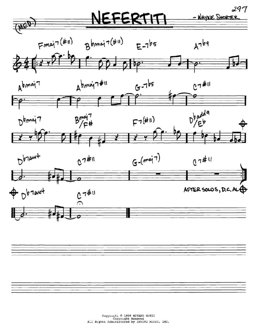 Nefertiti E-Flat Instrument scores gallery preview page 1