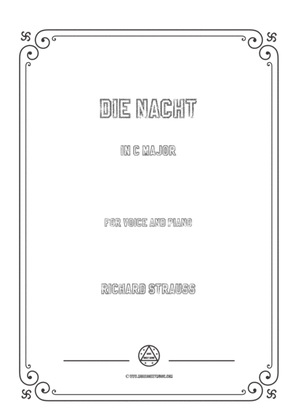 Book cover for Richard Strauss-Die Nacht in C Major,for Voice and Piano