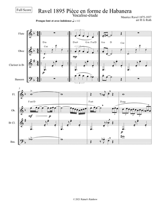 Ravel Vocalise Etude En Form Habanera Woodwind Quartet (Oboe Solo)