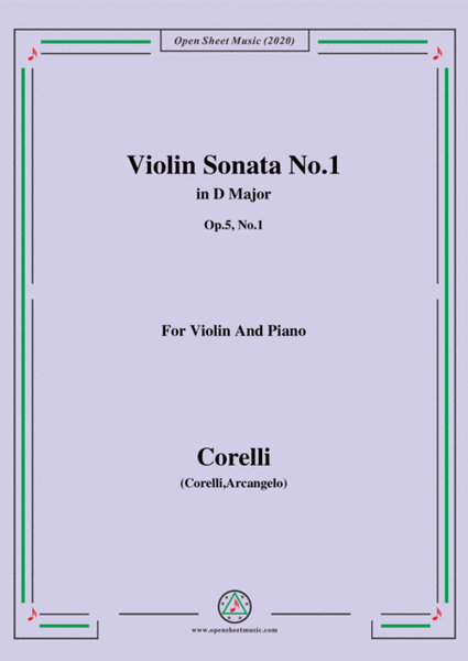 Corelli-Violin Sonata No.1 in D Major,Op.5 No.1,for Vioin and Piano image number null