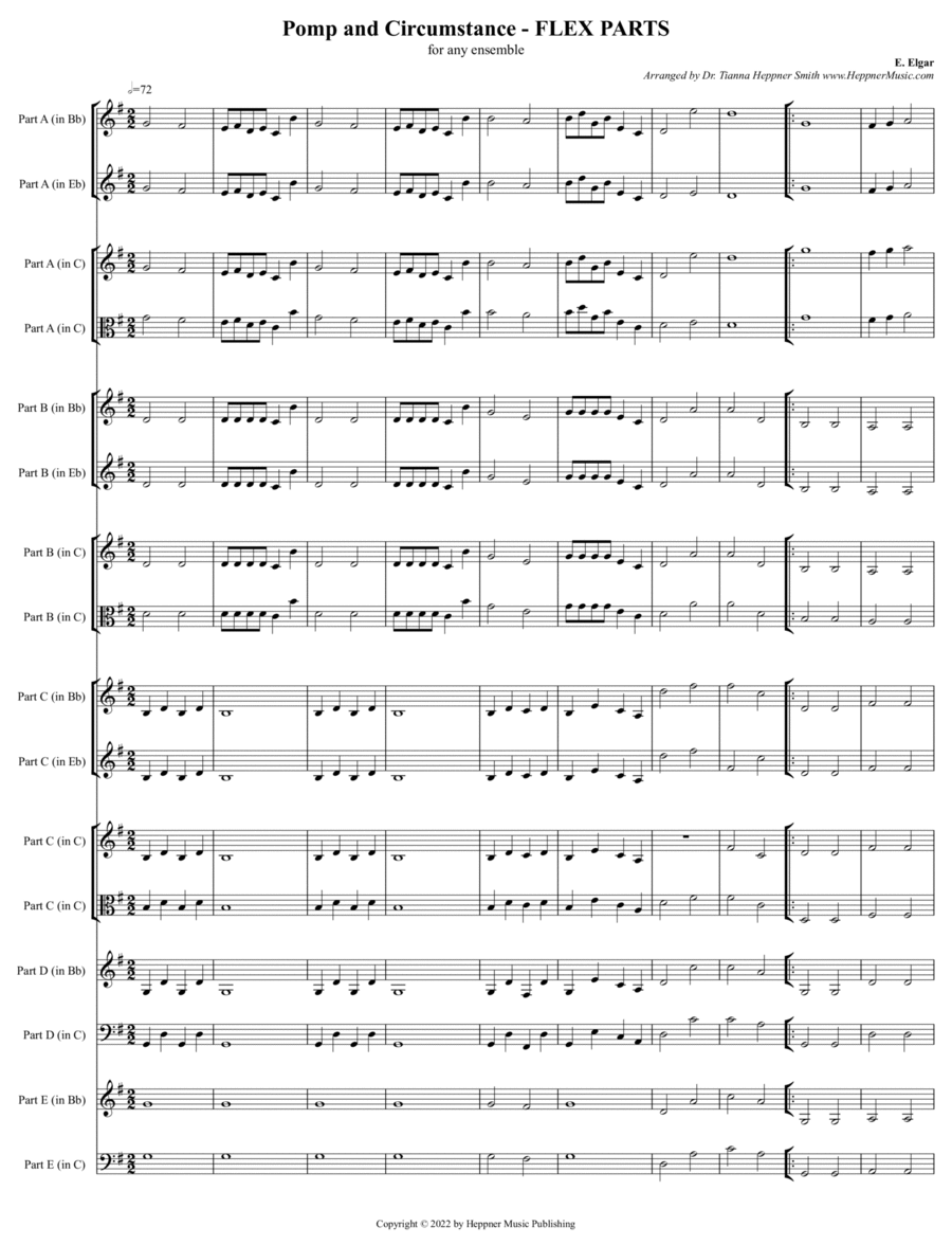 Pomp and Circumstance - FLEX PARTS Full Orchestra scores gallery preview page 1