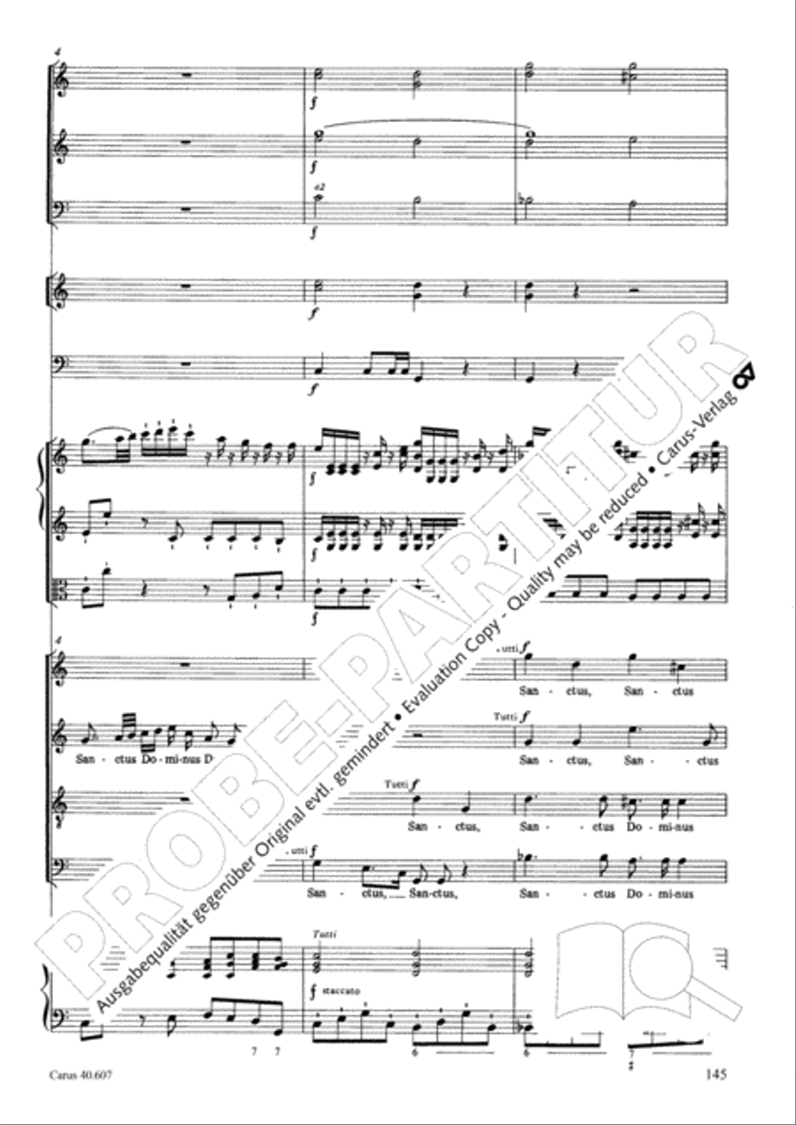 Mass in time of war (Missa in tempore belli) 4-Part scores gallery preview page 154