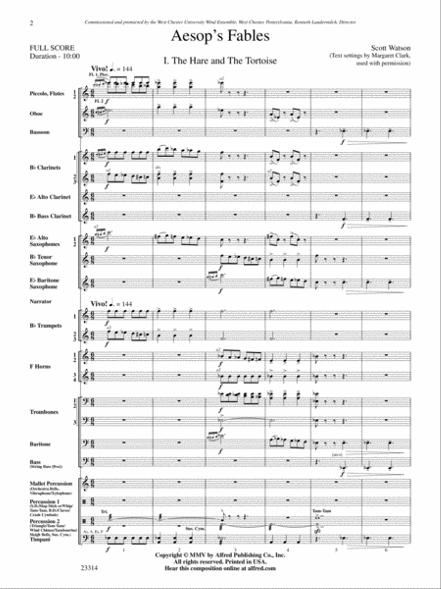 Aesop's Fables: Score Concert Band scores gallery preview page 1