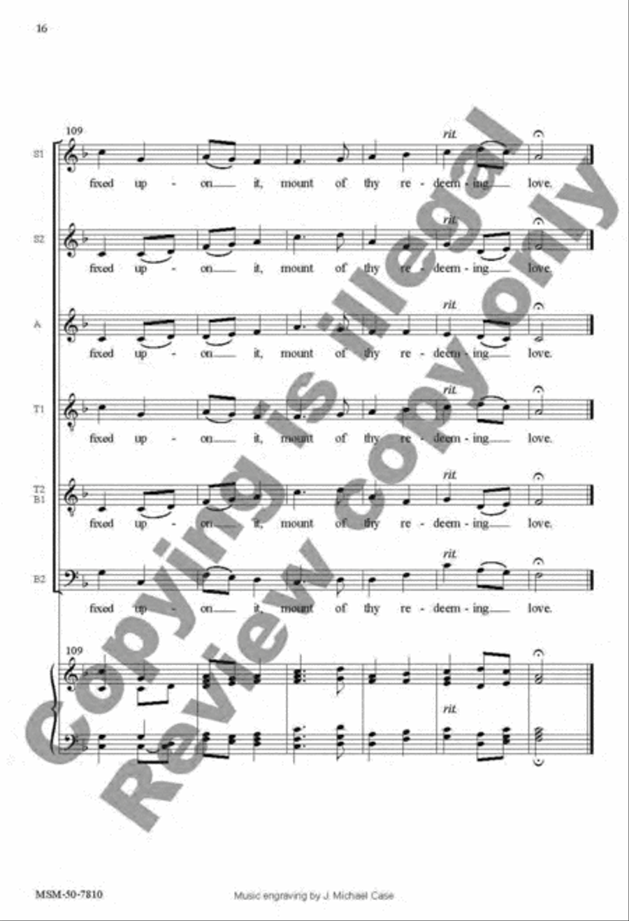 Come, Thou Fount of Every Blessing Divisi scores gallery preview page 16
