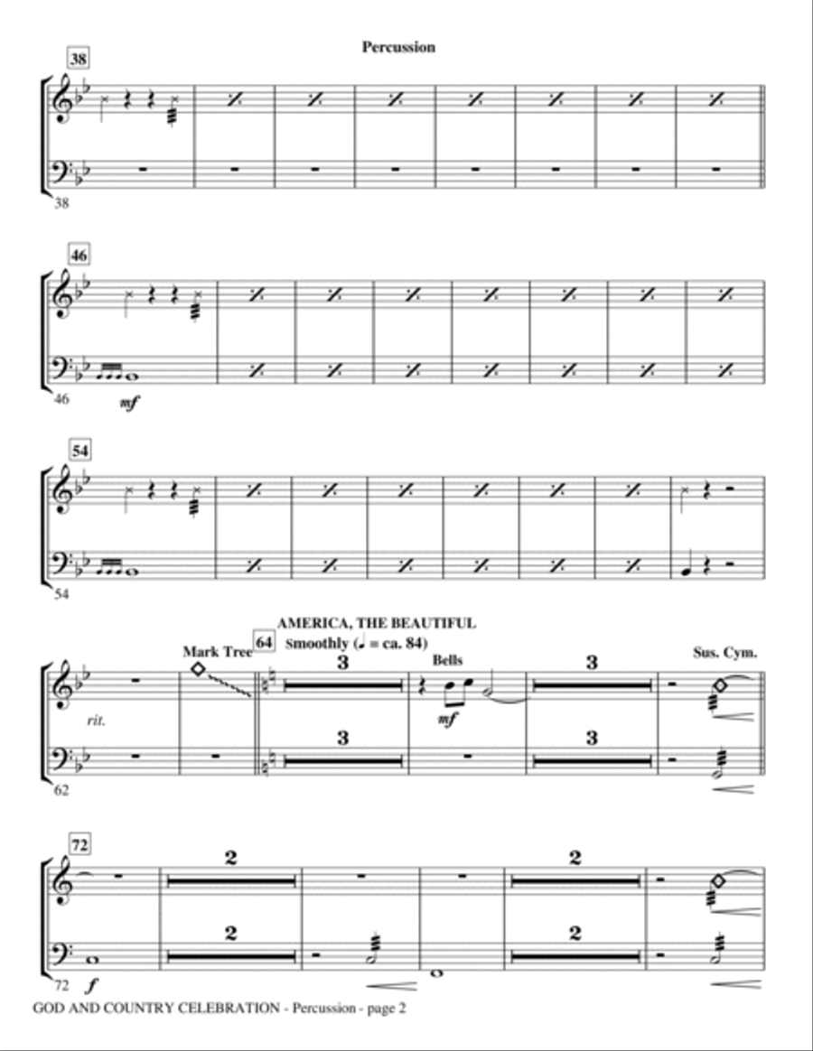 God And Country Celebration (Medley) - Percussion Choir scores gallery preview page 2
