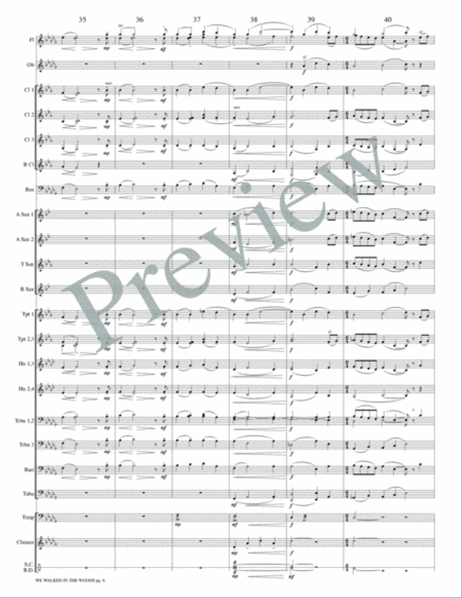 We Walked Through the Woods Concert Band scores gallery preview page 11