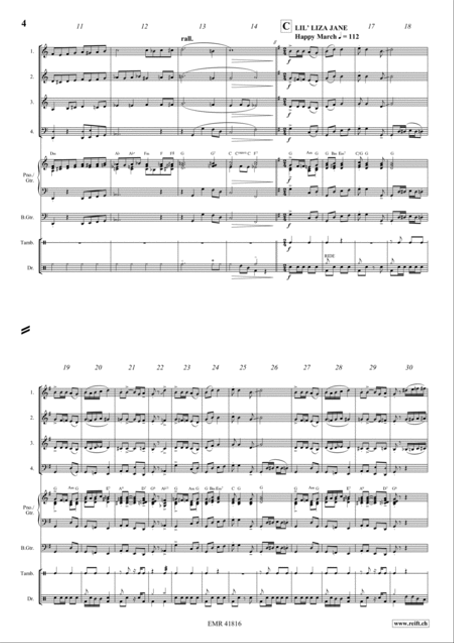 Fascinatin' Gospels Woodwind Quartet scores gallery preview page 3