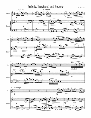 Prelude, Bacchanal and Reverie for Oboe and Piano