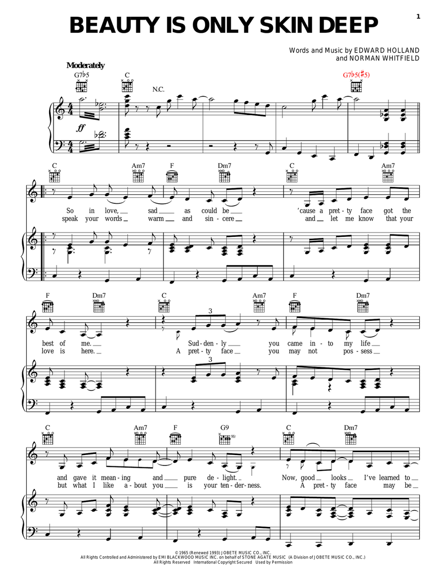 Beauty Is Only Skin Deep Acoustic Guitar scores gallery preview page 1