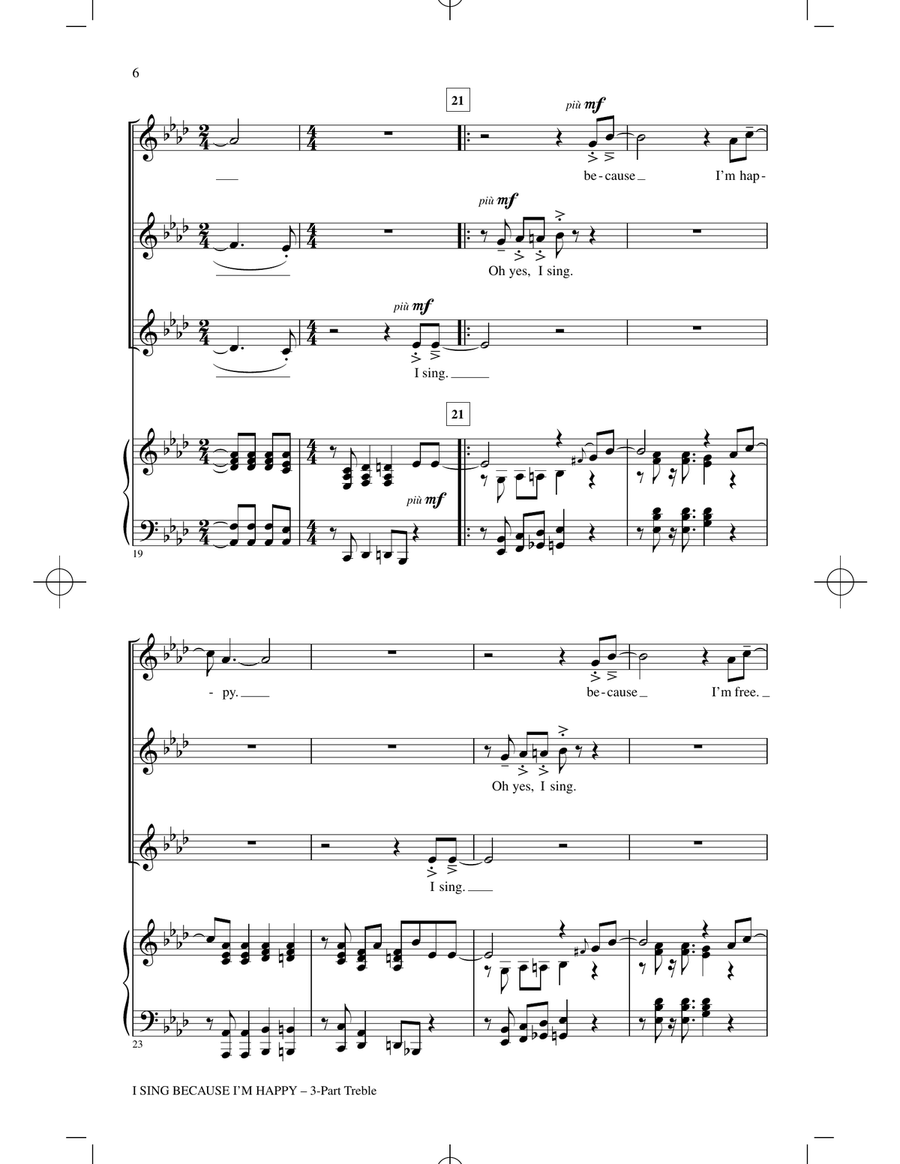 I Sing Because I'm Happy 3-Part scores gallery preview page 4