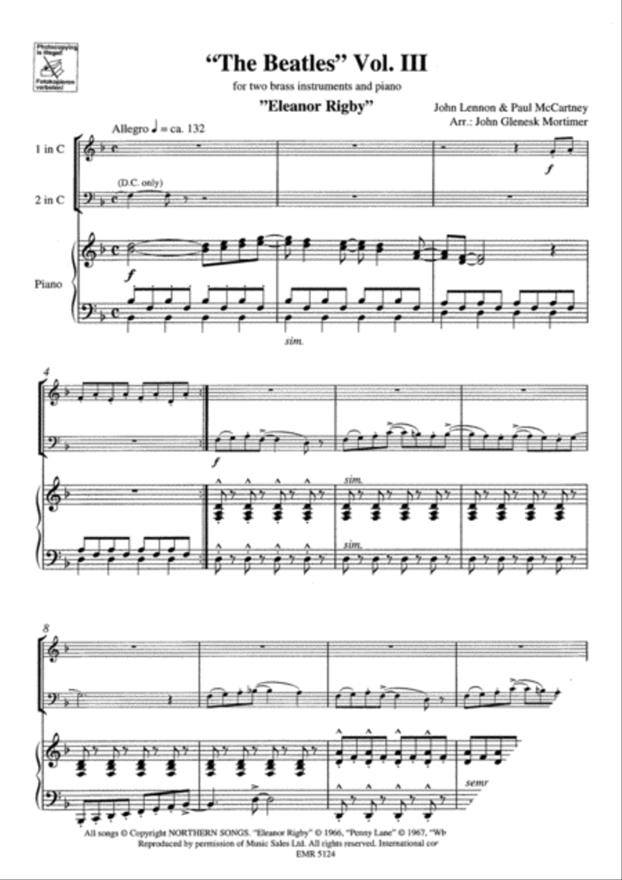 The Beatles Volume 3 Brass Ensemble scores gallery preview page 8