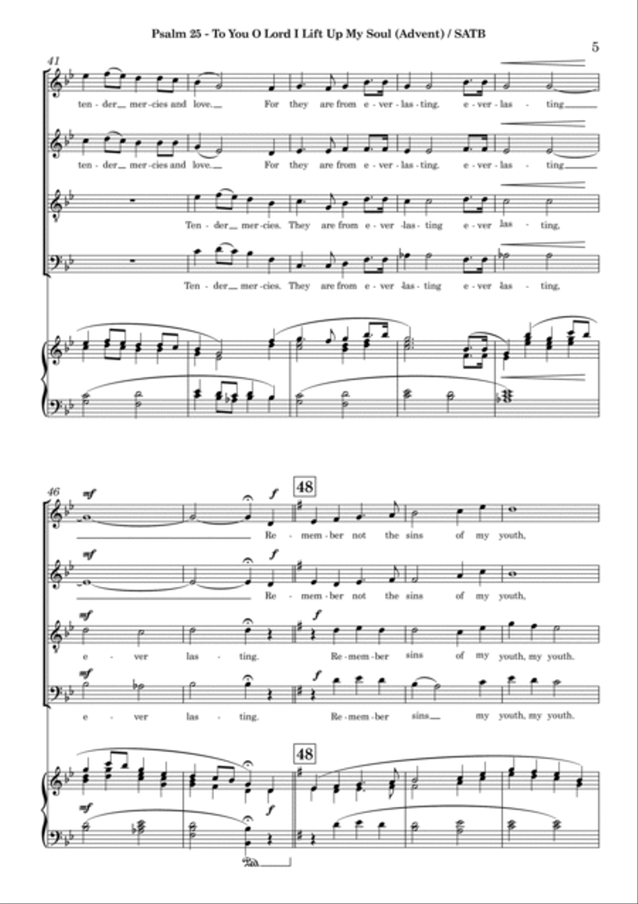 To You O Lord I Lift Up My Soul - Psalm 25 (SATB) 4-Part scores gallery preview page 5