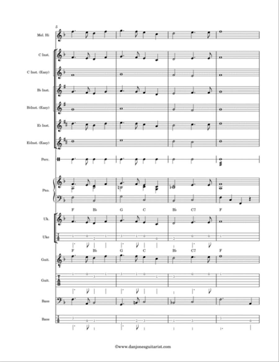 All Through the Night (Ar Hyd a Nos) Large Ensemble scores gallery preview page 4