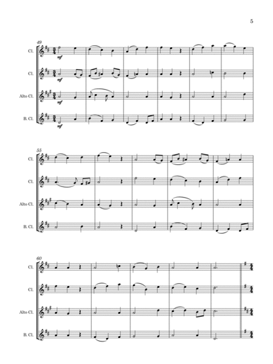 John Henry Leslie | Praise Ye The Lord (arr. for Clarinet Quartet) image number null
