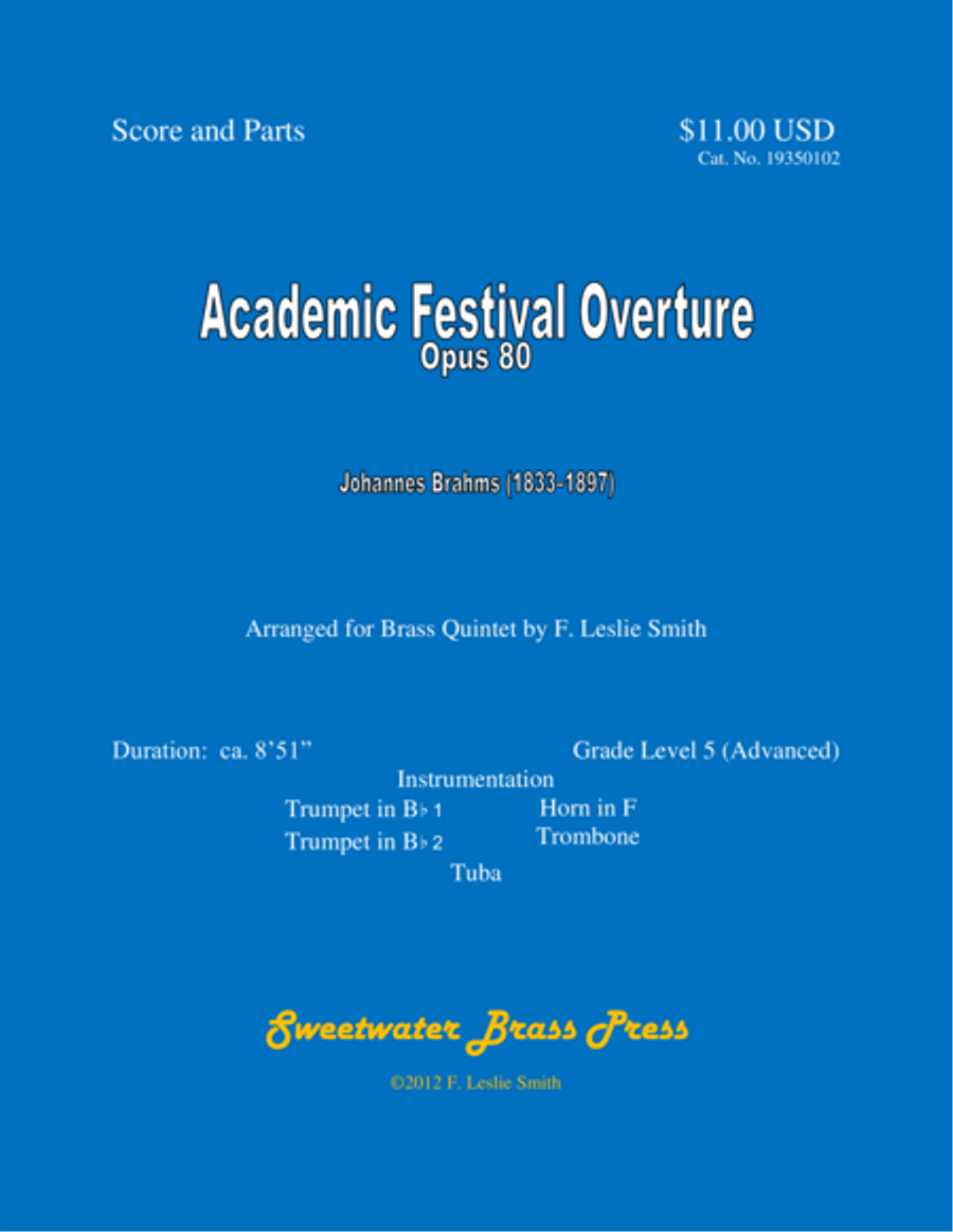 Academic Festival Overture, Opus 80 Brass Ensemble scores gallery preview page 1