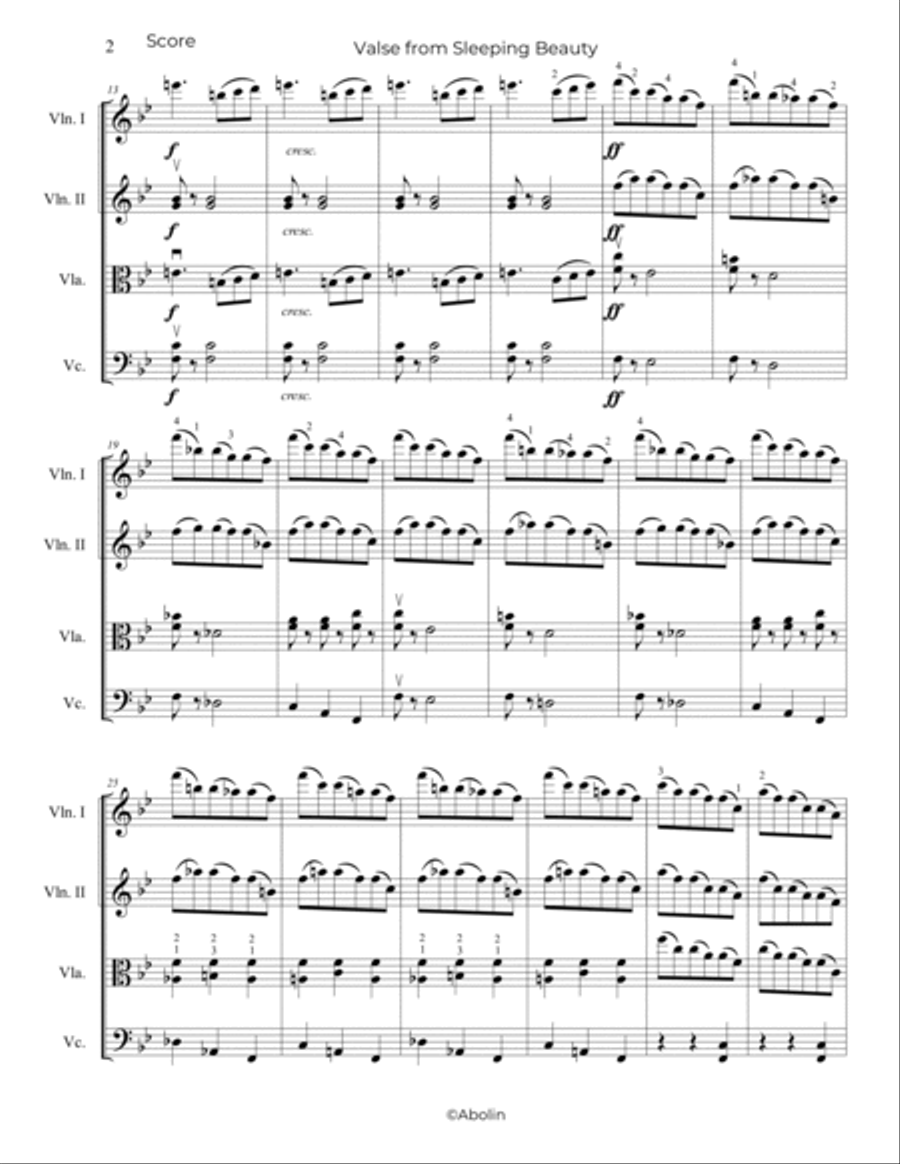 Tchaikovsky: Waltz from The Sleeping Beauty - String Quartet