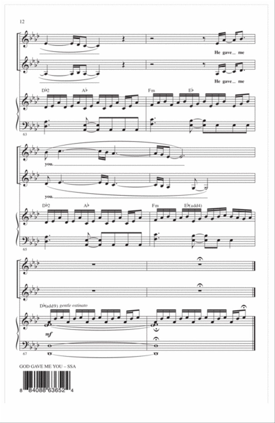 God Gave Me You (arr. Alan Billingsley) SSA scores gallery preview page 11