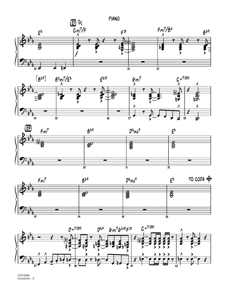 Humanism - Piano Jazz Ensemble scores gallery preview page 2
