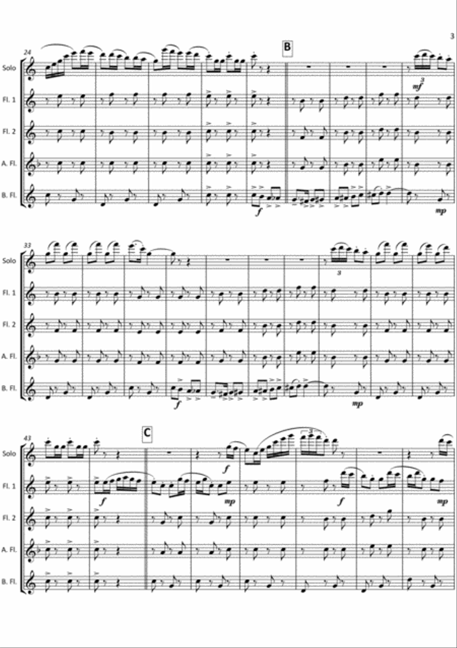 Pie In The Face Polka Flute Solo scores gallery preview page 3