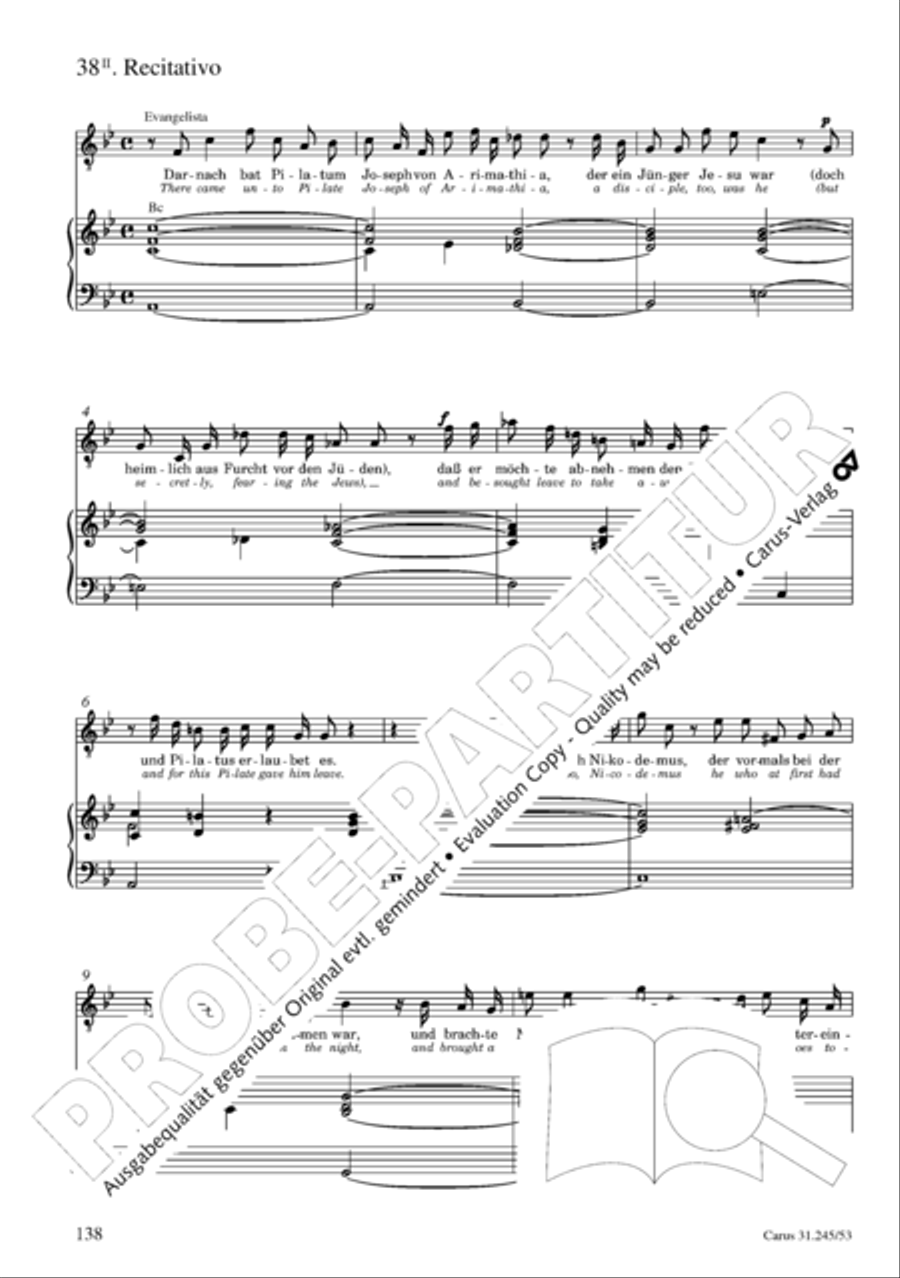 St. John Passion (Johannes-Passion) 4-Part scores gallery preview page 139