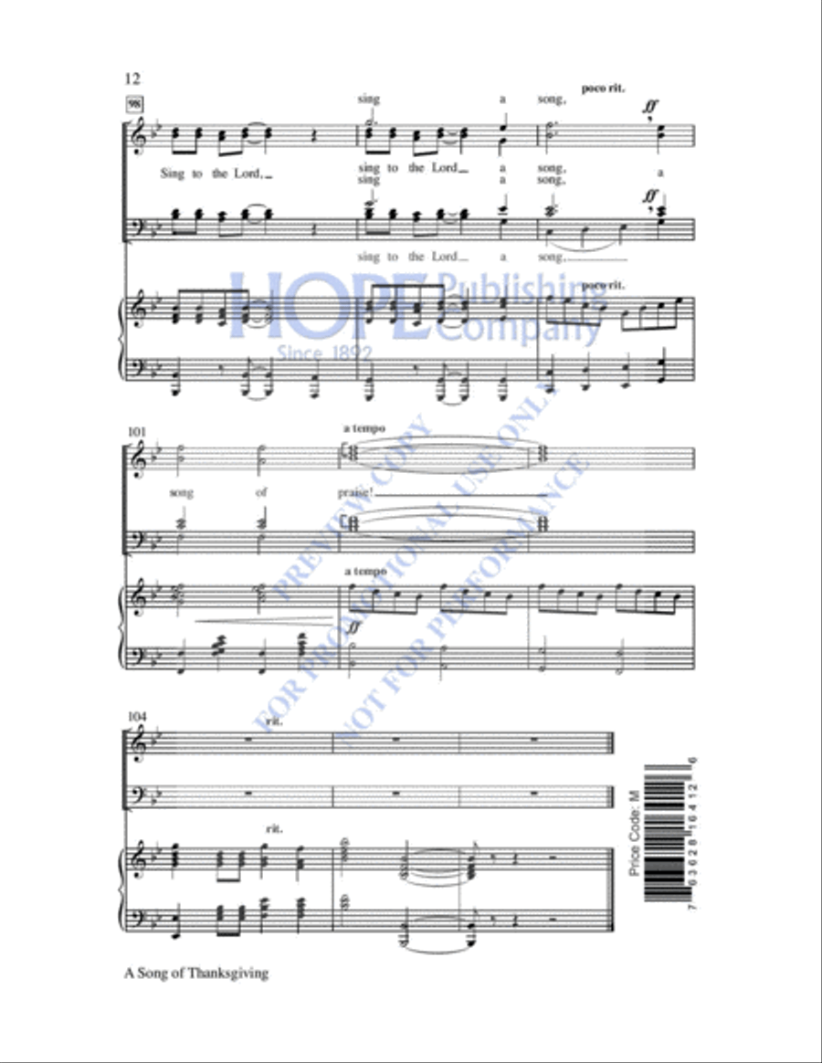 A Song of Thanksgiving A Song of Thanksgiving Choir scores gallery preview page 13