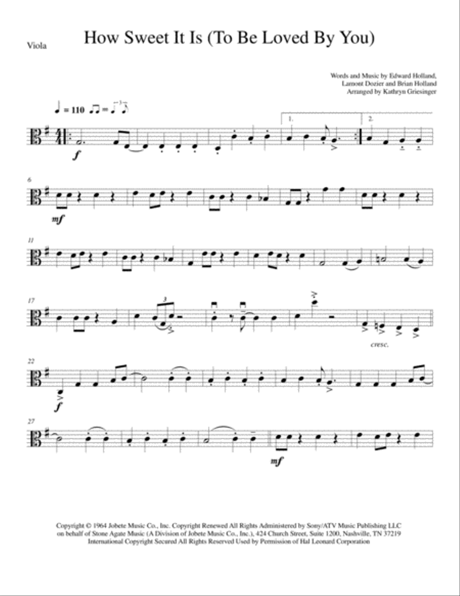 How Sweet It Is (To Be Loved By You) String Quartet scores gallery preview page 5