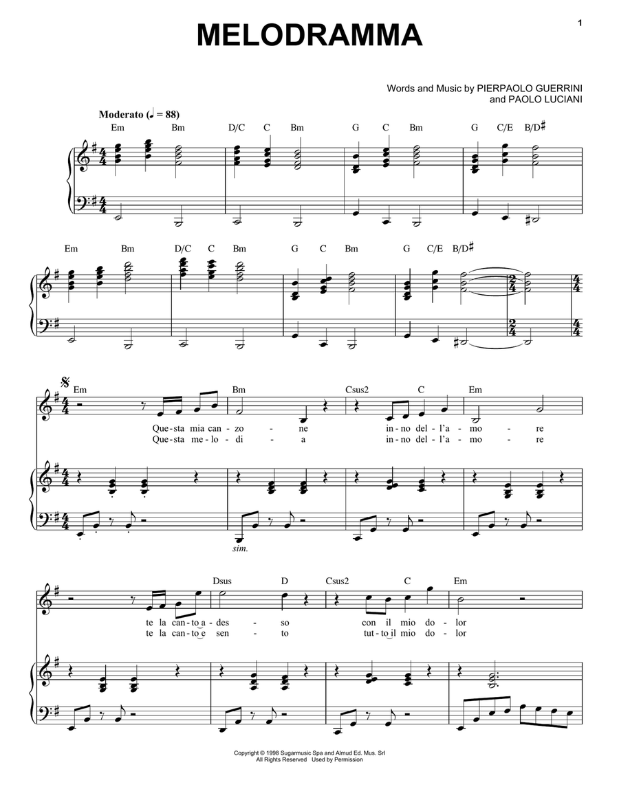 Melodramma Melodramma Voice scores gallery preview page 1