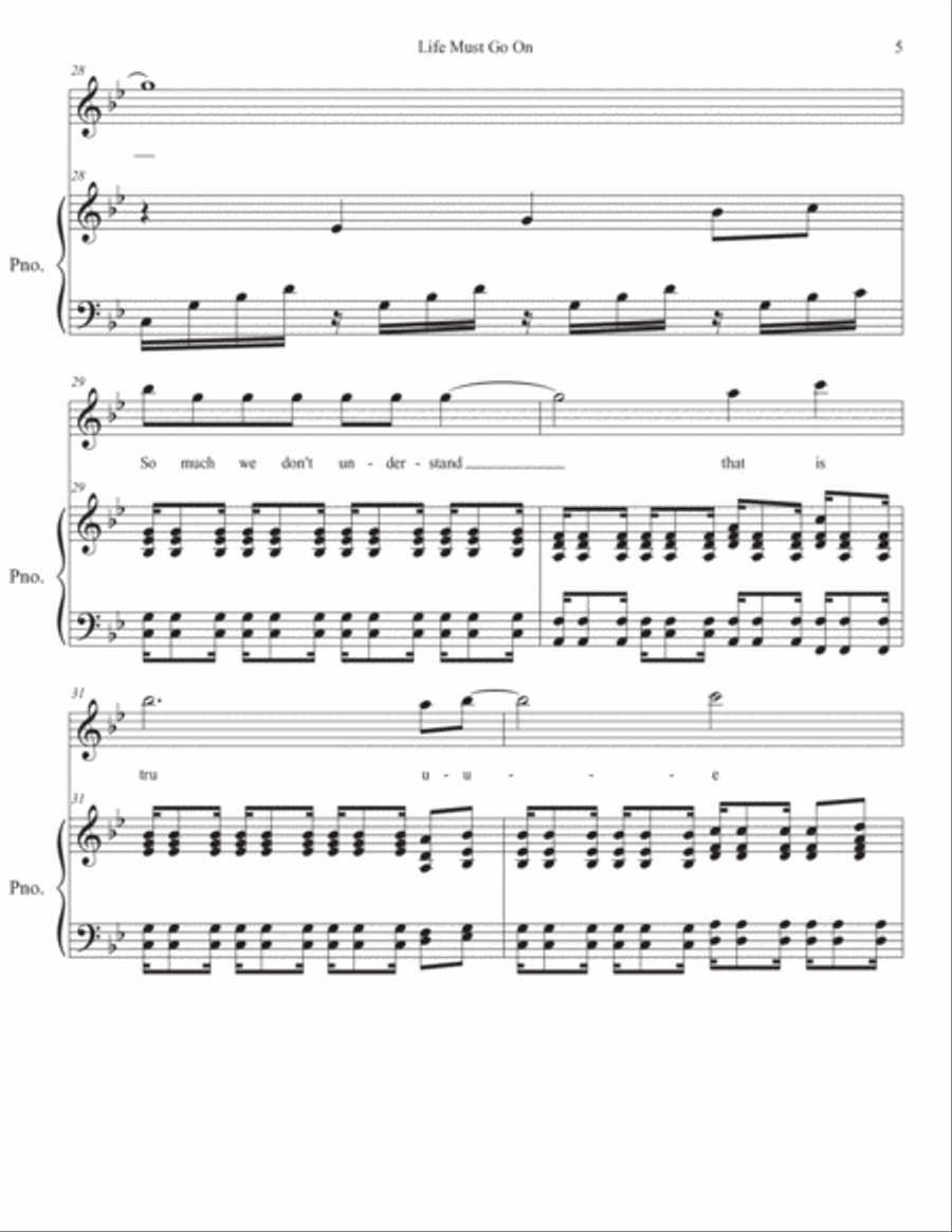 Life Must Go On Voice scores gallery preview page 5