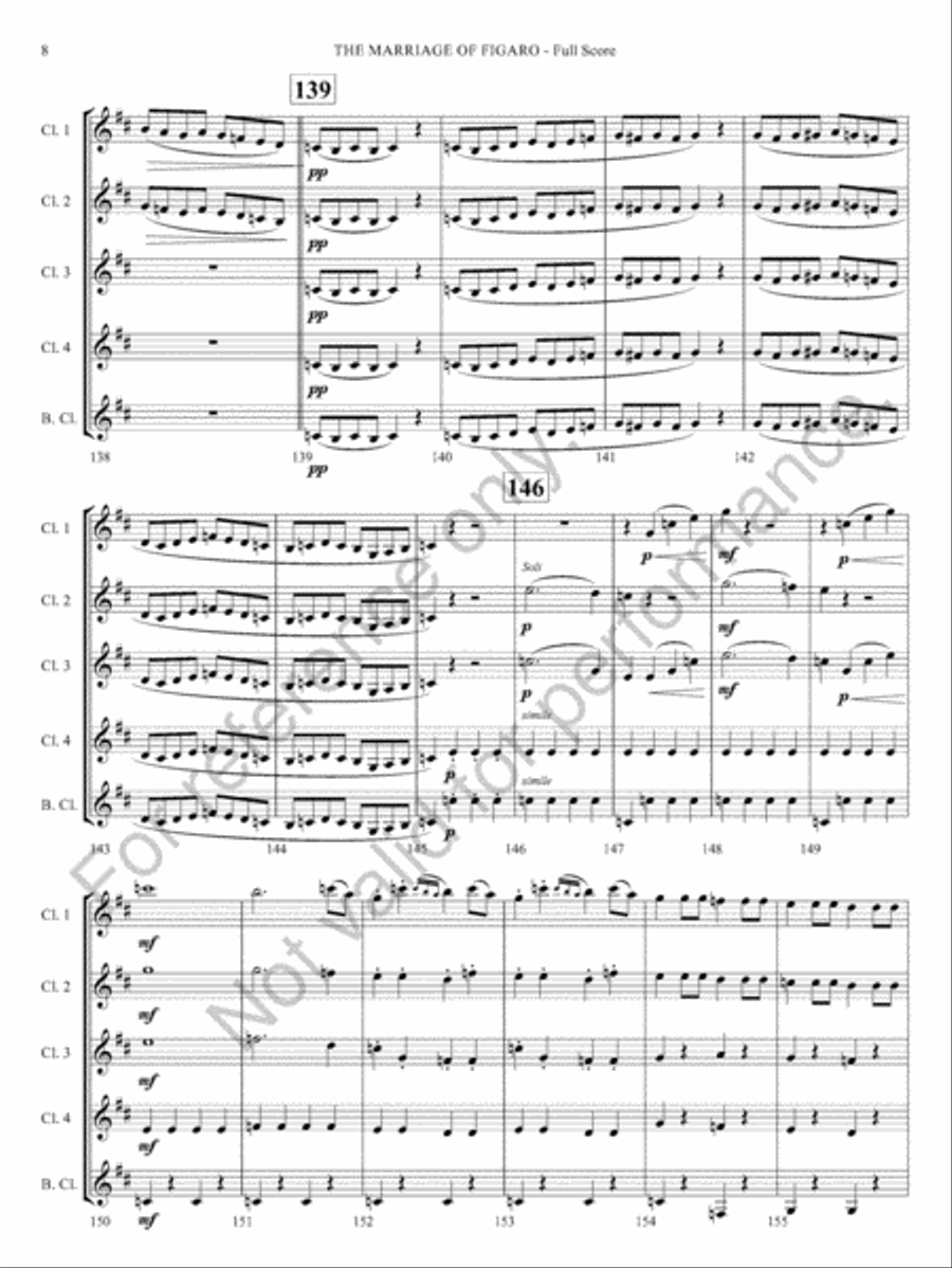 The Marriage Of Figaro The Marriage Of Figaro Clarinet Quintet scores gallery preview page 10
