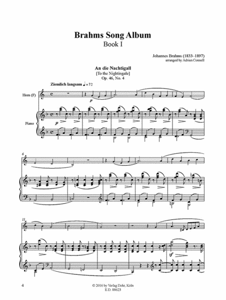 Brahms Song Album I (für Horn und Klavier)