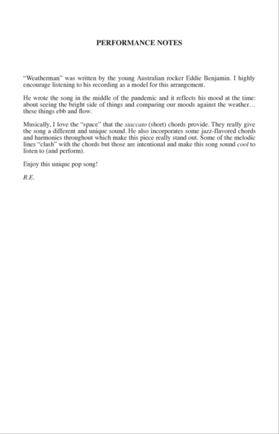 Weatherman (arr. Roger Emerson) 4-Part scores gallery preview page 10