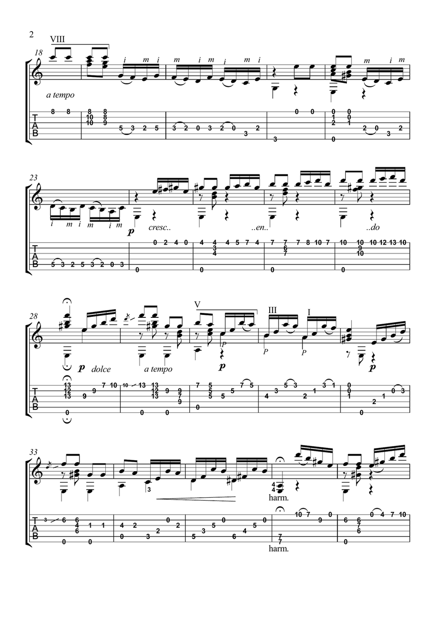 Maria by Tarrega guitar solo image number null