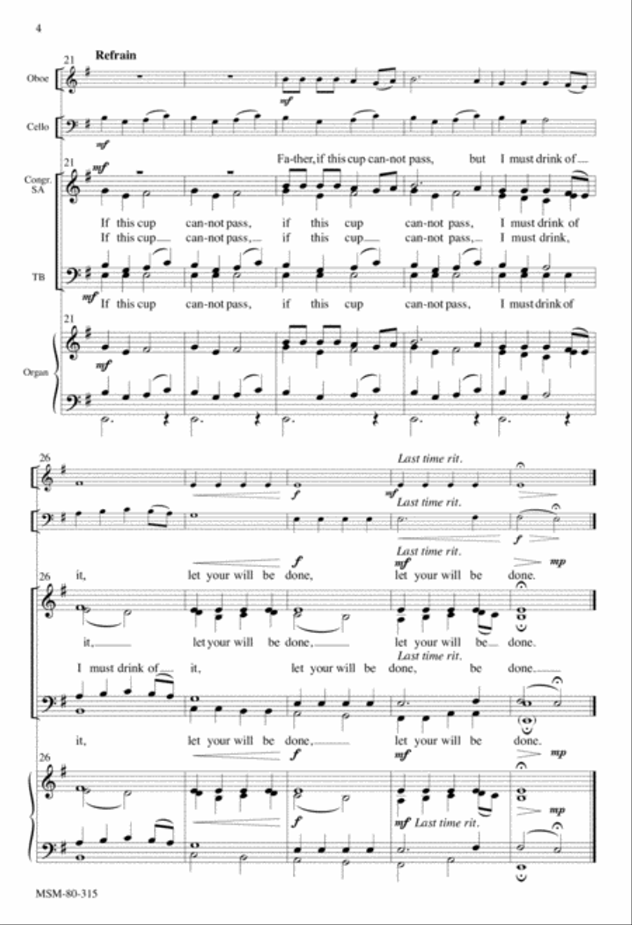 Father, if This Cup Cannot Pass: A Holy Week Meditation 4-Part scores gallery preview page 4
