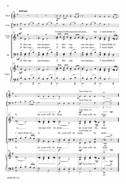 Father, if This Cup Cannot Pass: A Holy Week Meditation (Downloadable Choral Score)