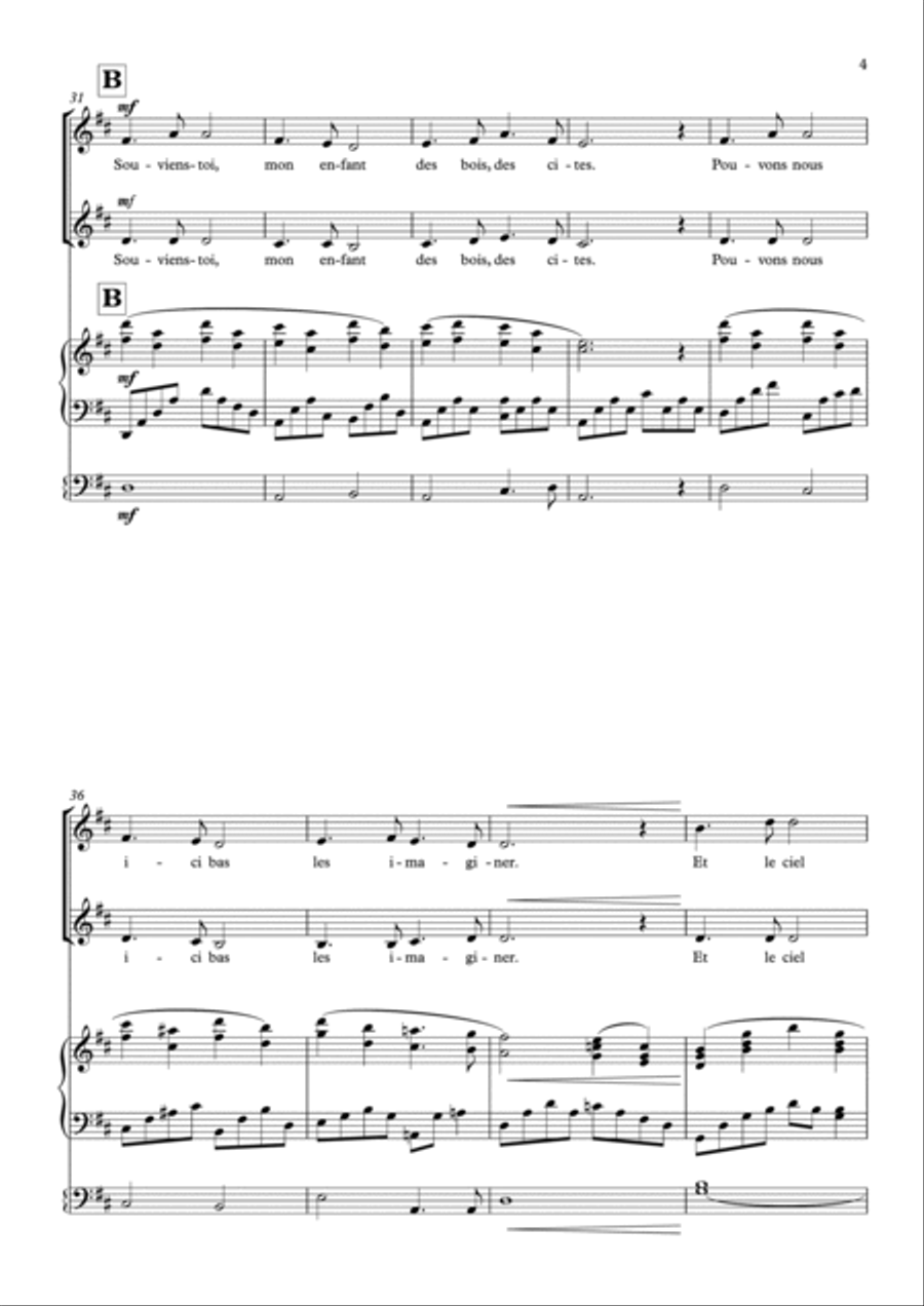 Souviens Toi, LDS Hymn SSAA scores gallery preview page 5