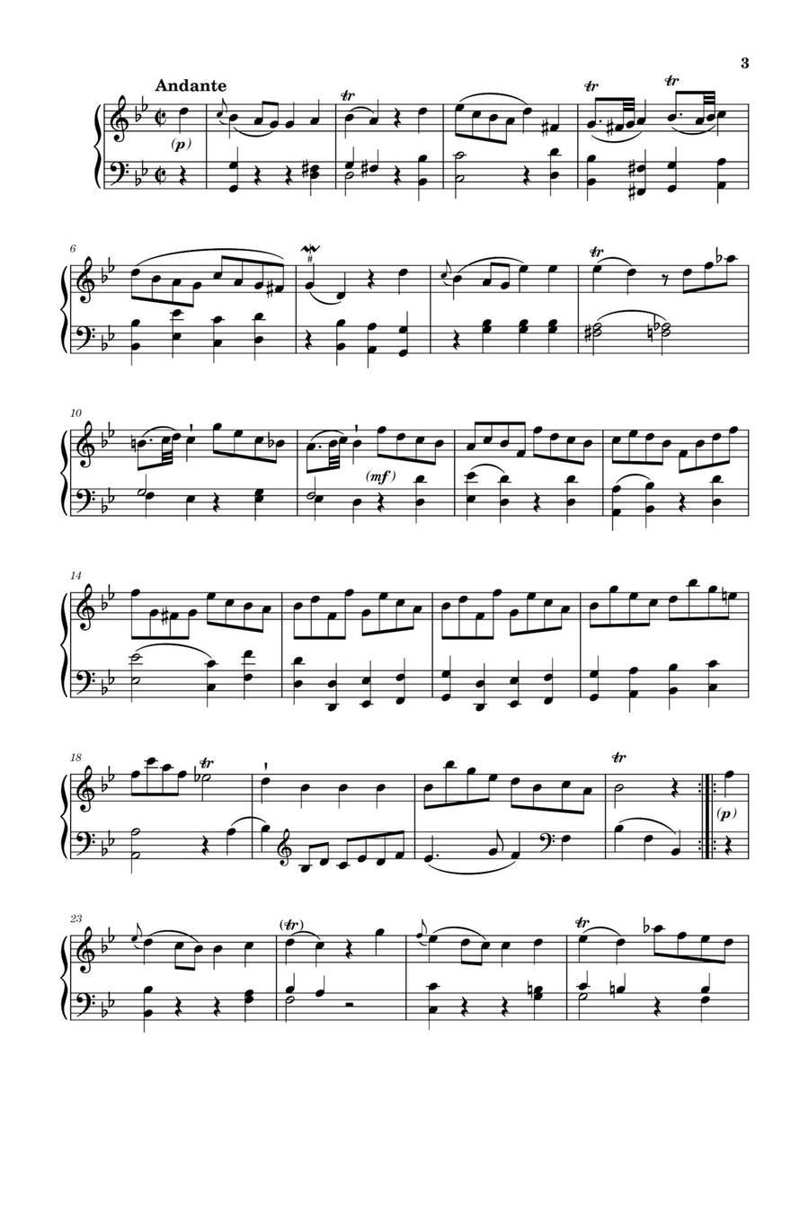Sonata in G Major Hob. XVI 11 - Franz Joseph Haydn Piano Solo scores gallery preview page 3