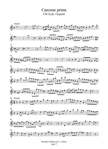Sinfonie a violino solo op.7 (Bologna, 1670)
