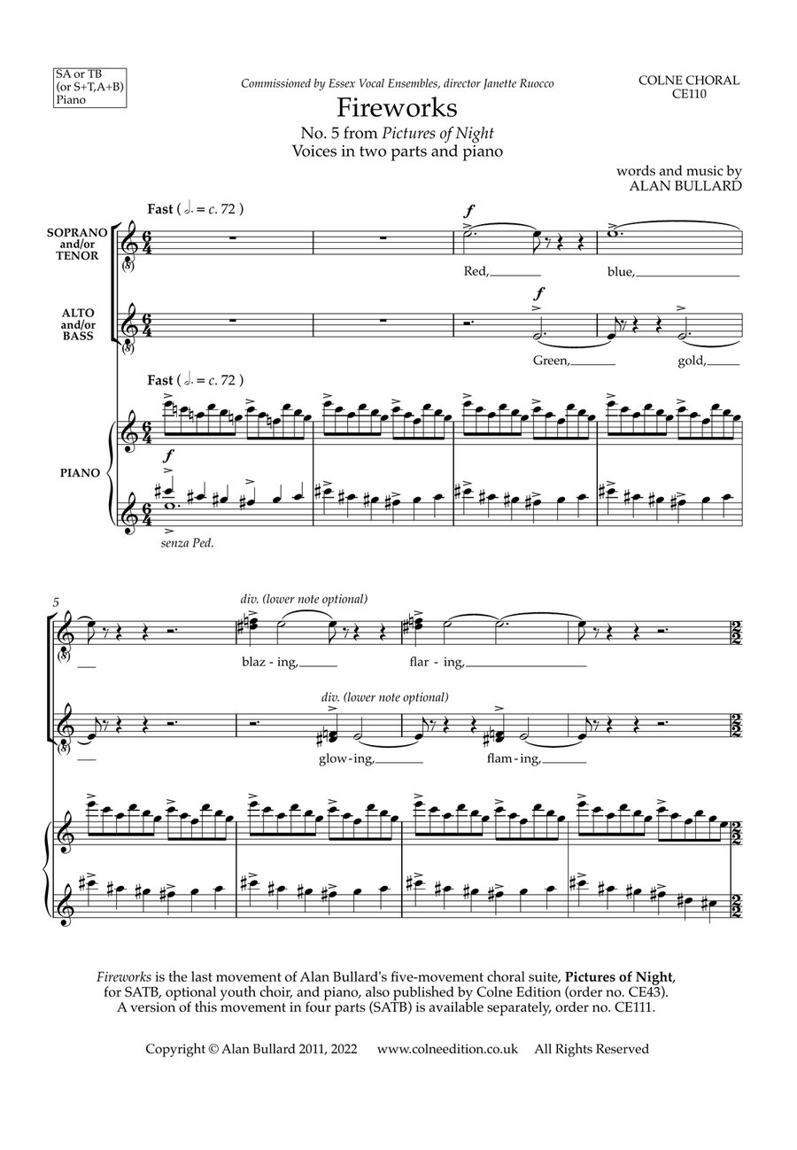 Fireworks (Voices in two parts and piano) 2-Part scores gallery preview page 3