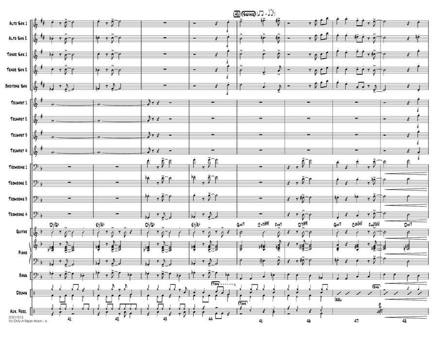 It's Only a Paper Moon - Conductor Score (Full Score) Jazz Ensemble scores gallery preview page 6