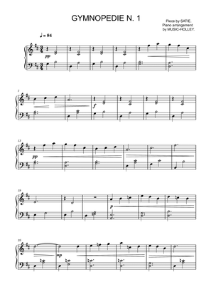 Satie - Gymnopedie n.1 (easy piano sheet)