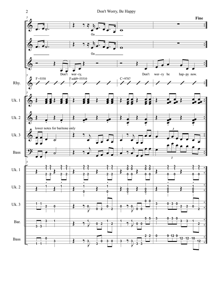 Don't Worry, Be Happy Small Ensemble scores gallery preview page 2