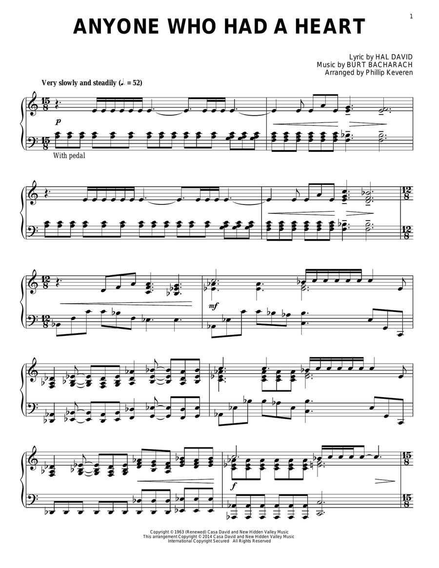 Anyone Who Had A Heart (arr. Phillip Keveren) Piano Solo scores gallery preview page 1