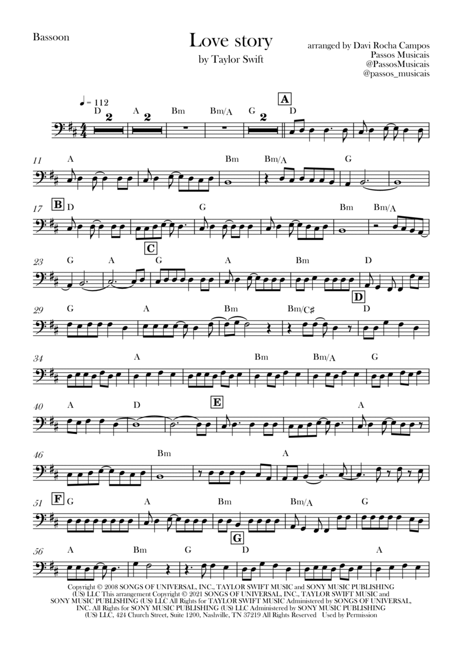 Love Story Bassoon Solo scores gallery preview page 1