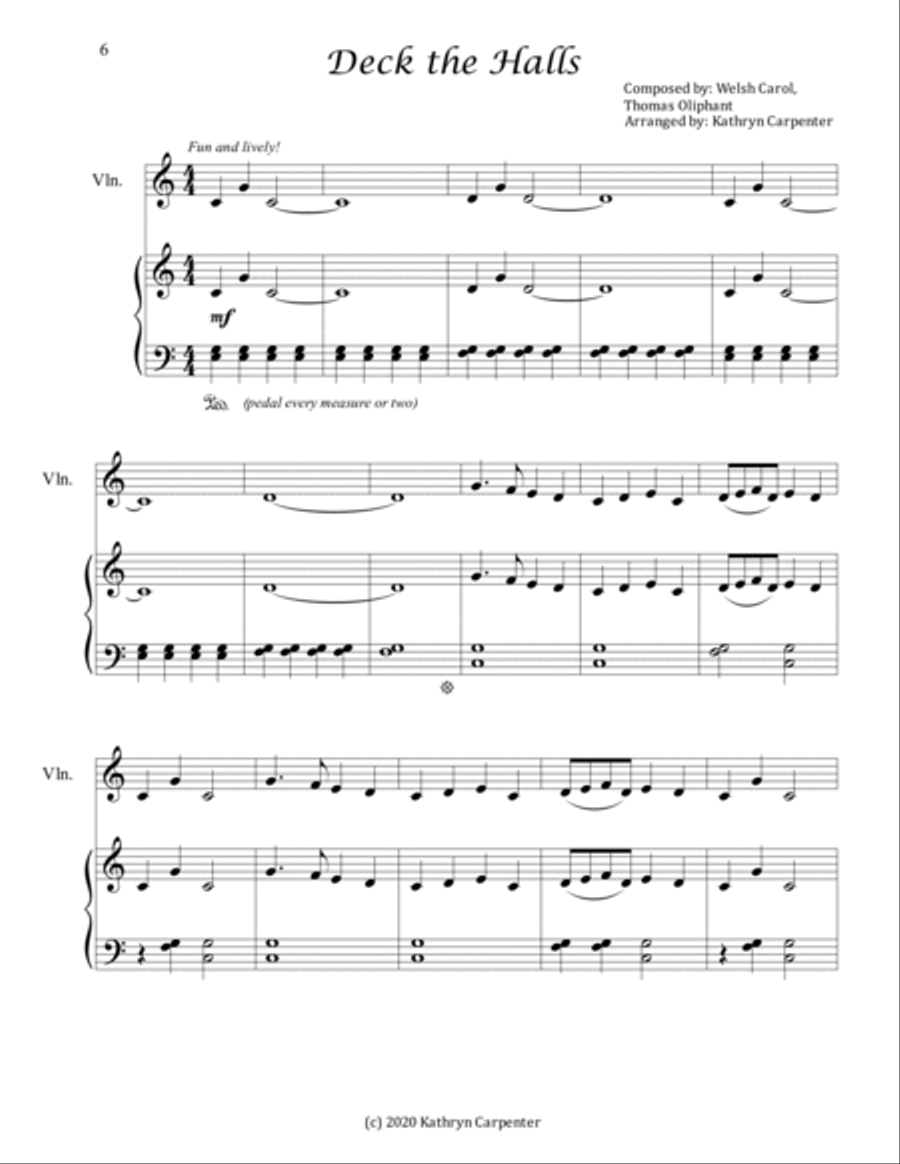 Christmas Duets for Piano & Violin (Easy Piano & Violin) Christmas Duets for Piano & Violin (Easy Piano & Violin) String Duet scores gallery preview page 6