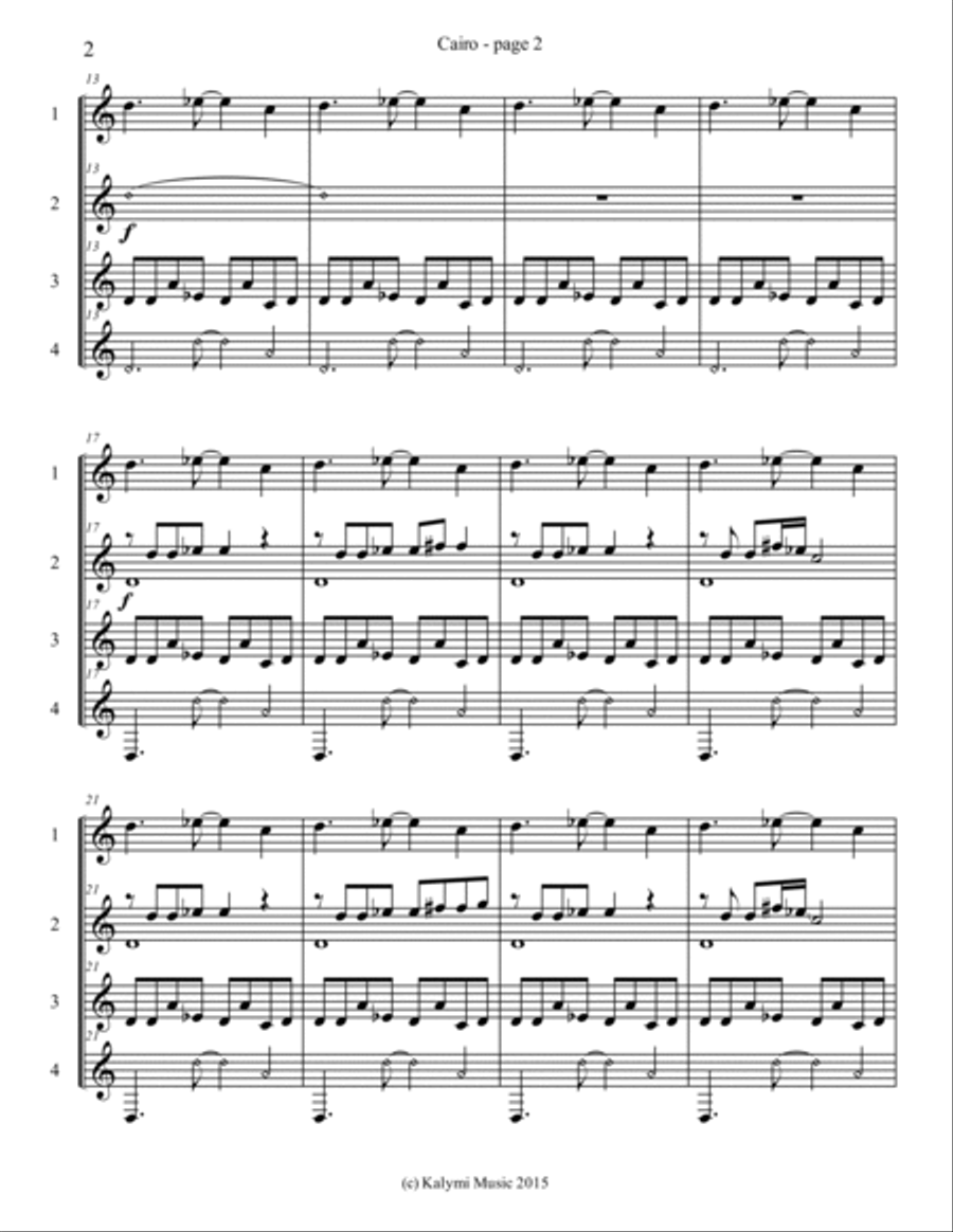 Cairo - Guitar Quartet - Score and Parts Guitar Ensemble scores gallery preview page 3